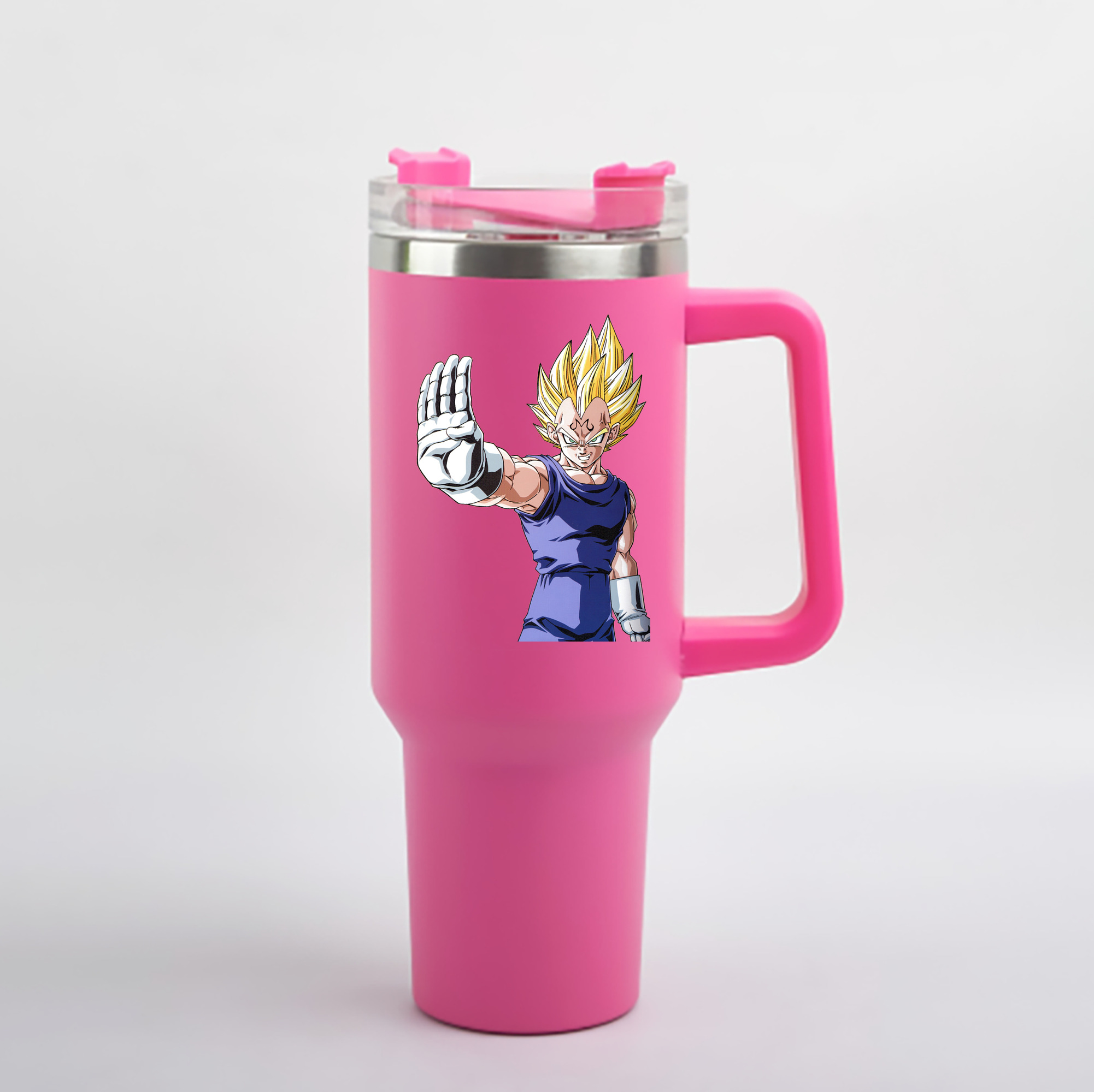 （画像用） ドラゴンボール ベジータ四世（Bejīta Yonsei）DRAGON BALL Vegeta IV 1200mL車用タンブラー - クリスタルステッカー（プラスチックストロー付き）